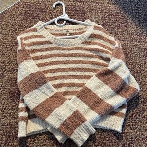 Entro Brown and Cream Striped Sweater